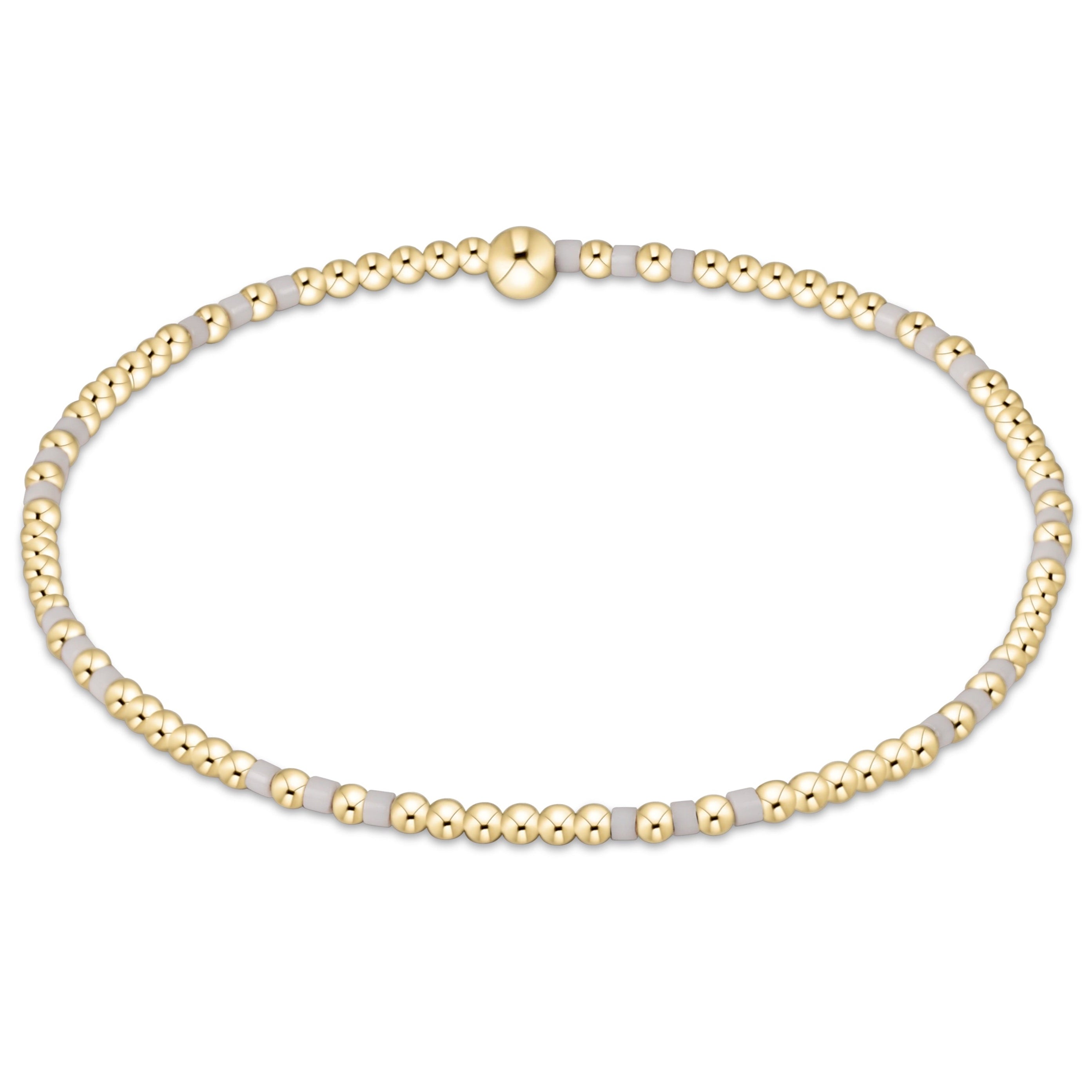 Gameday Hope Joy Pattern 2mm Bead Bracelet - Grey