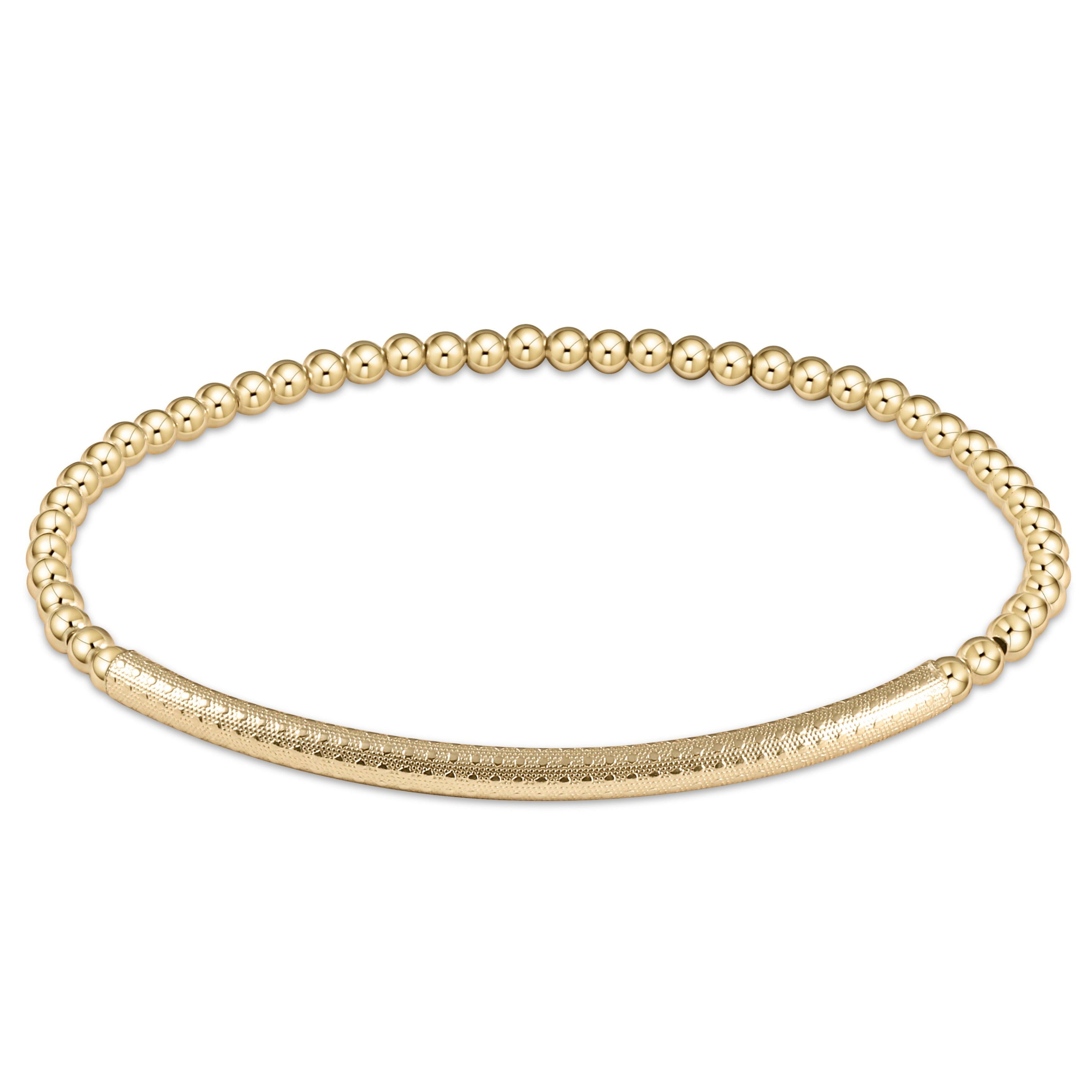 Bliss Bar Textured Gold 3mm Bracelet