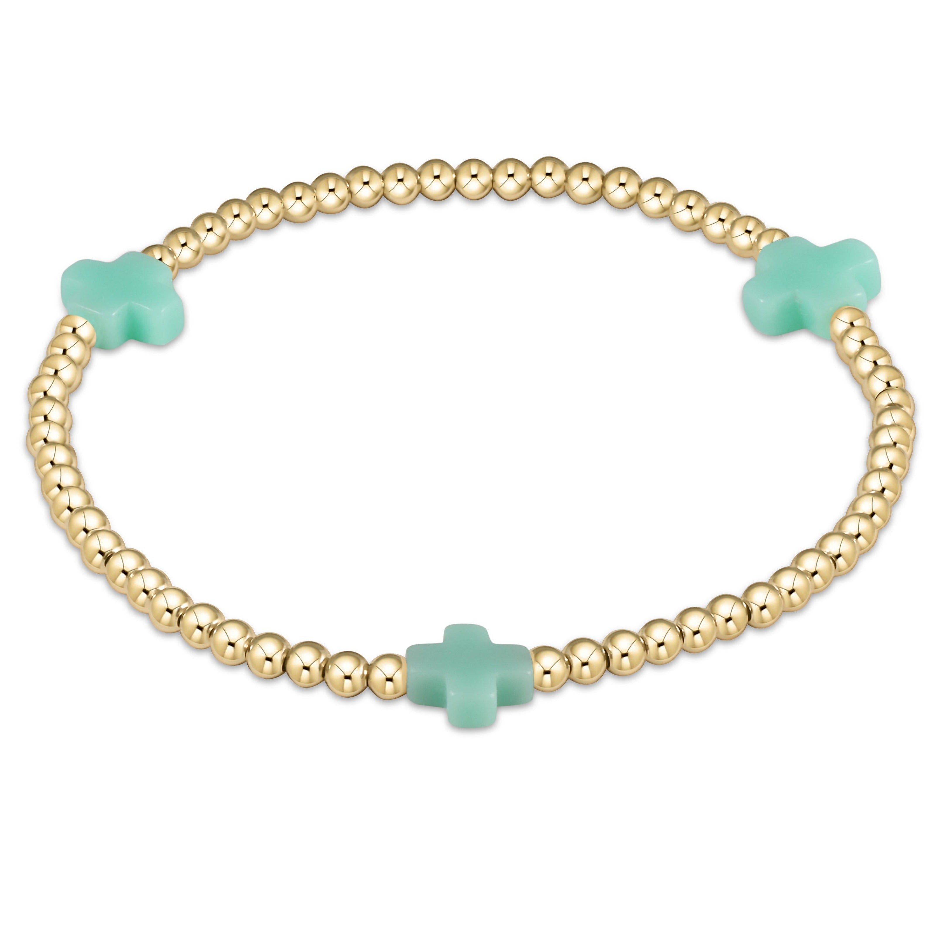 Signature Cross 3mm Gold Bracelet