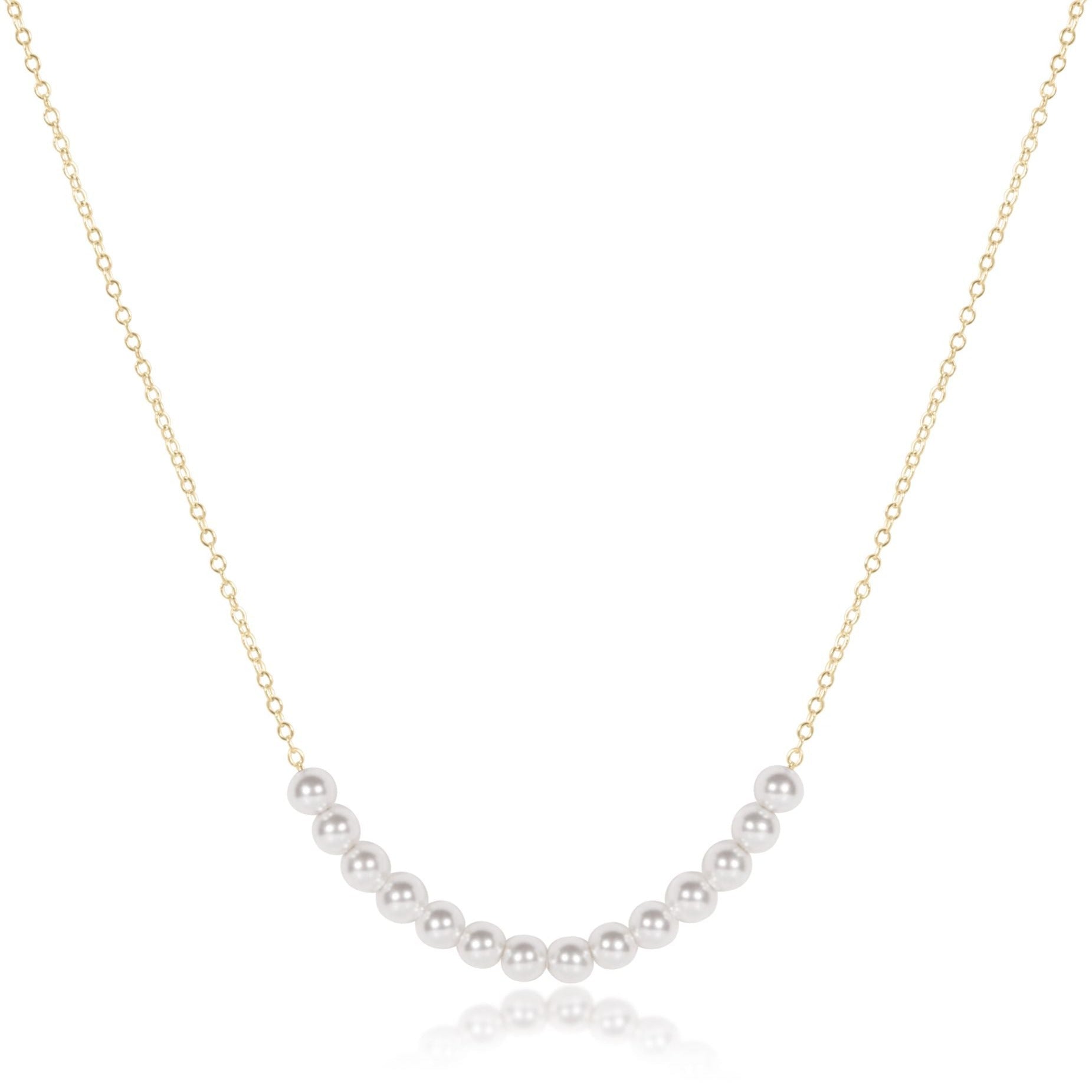 16" Necklace Gold - Beaded Bliss Pearl