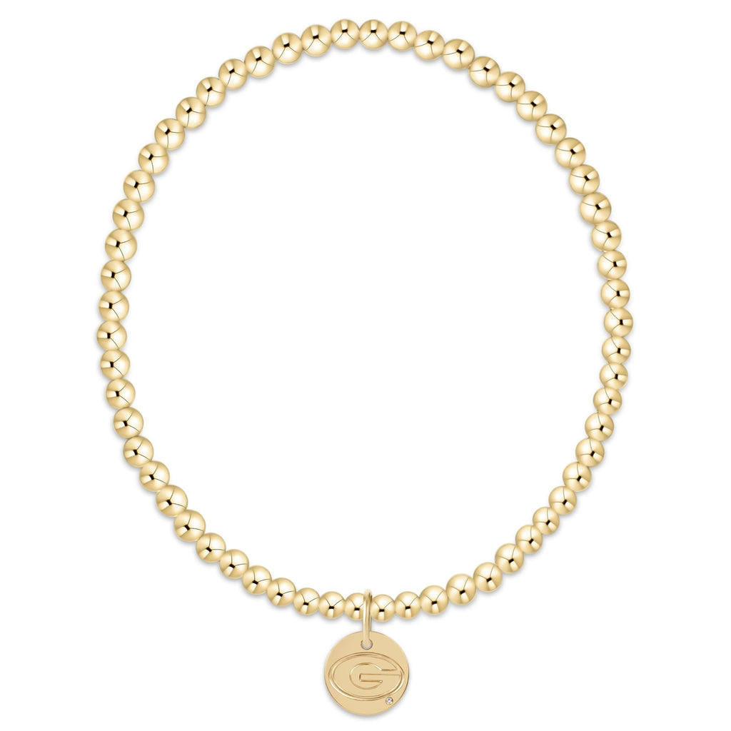 eCOLLEGIATE Classic Gold 3mm Bracelet - UGA Disc